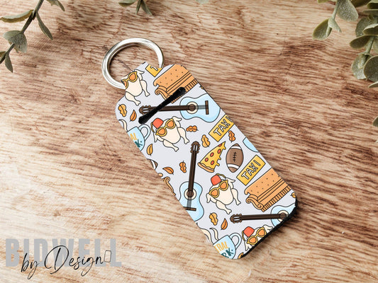 Friends Doodles Chapstick Holder Keychain