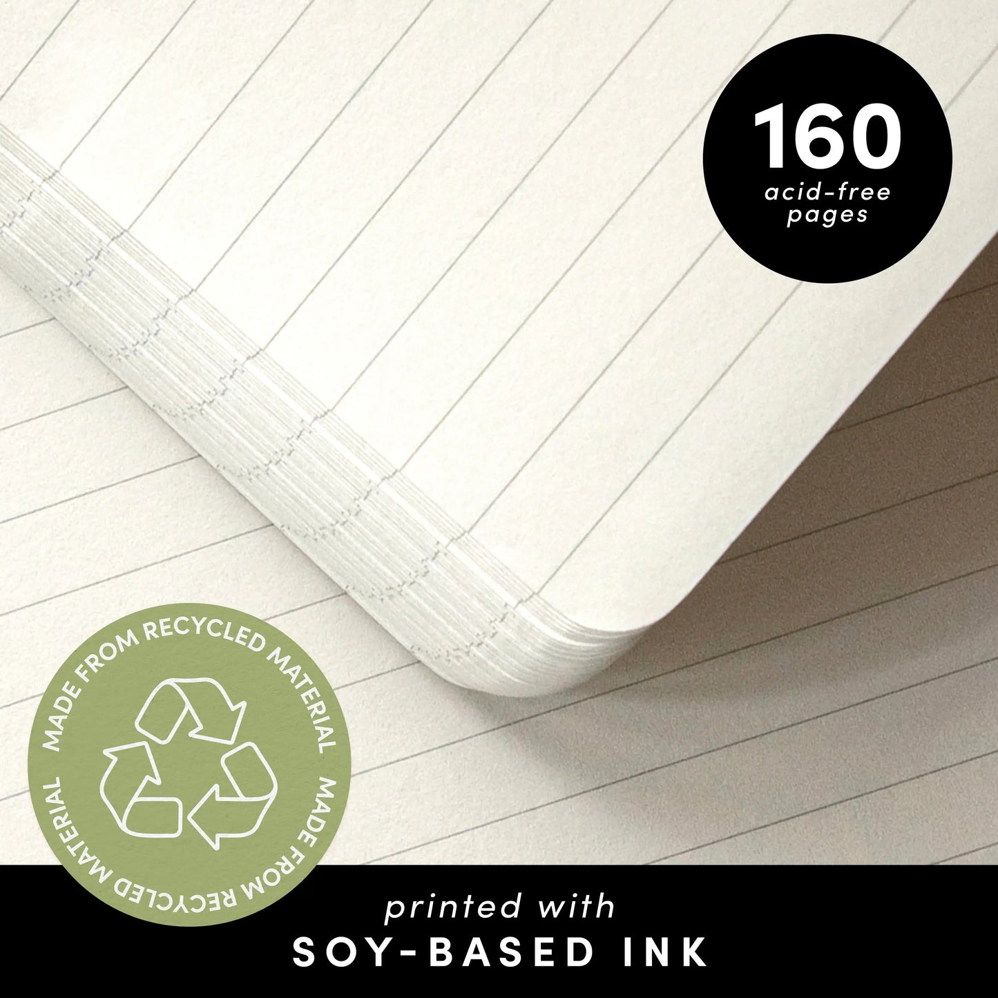 Recycled Casebound Lined Journal Notebook