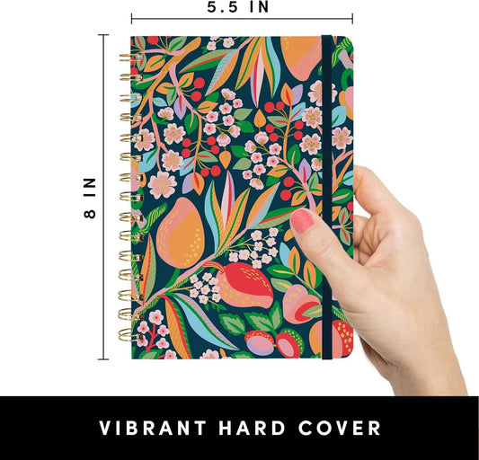 Cherry Blossom Fruit Hardcover Spiral Lined Journal Notebook