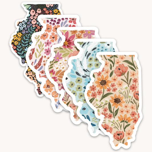 Illinois State Floral Sticker 3x2in.