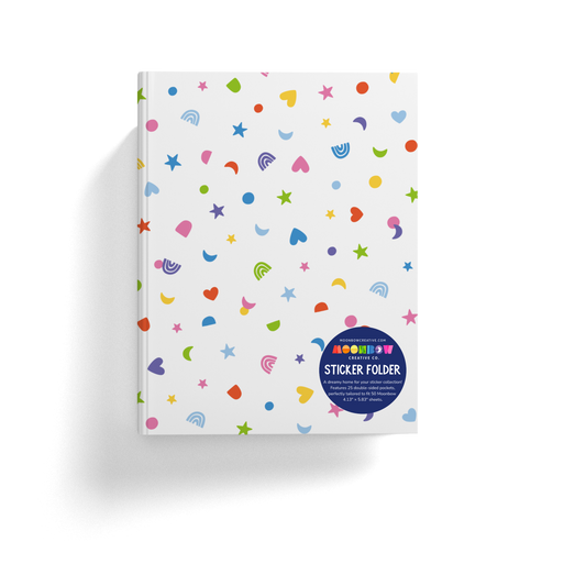 Sticker Organizing Folder Confetti White Moon