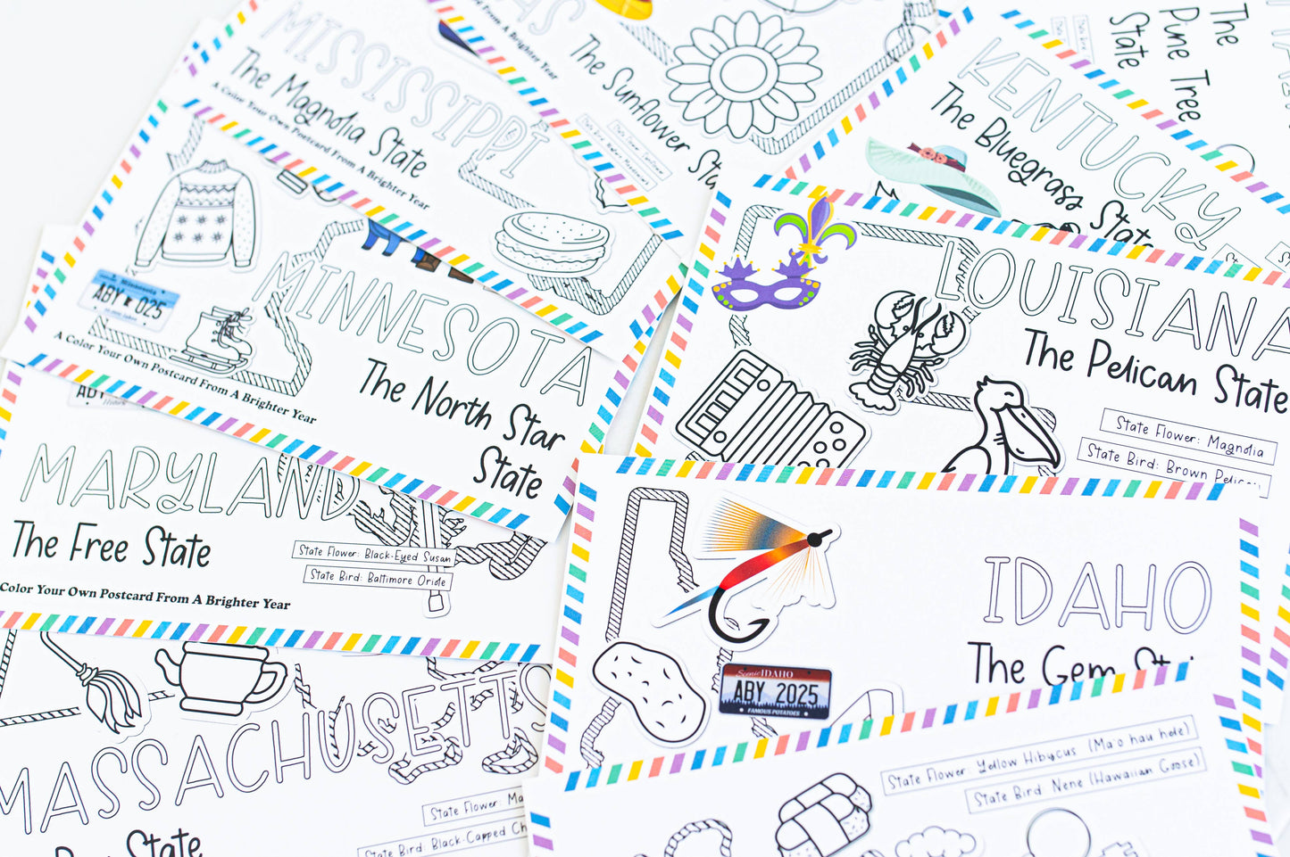 Color Your Own State Postcard Iowa