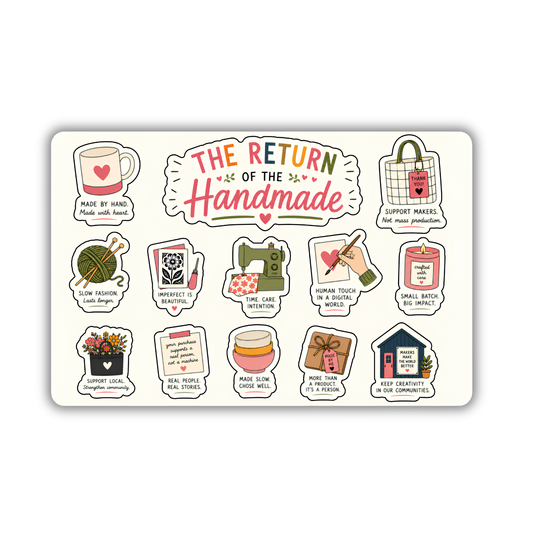The Return of Handmade Sticker Sheet- Support Makers