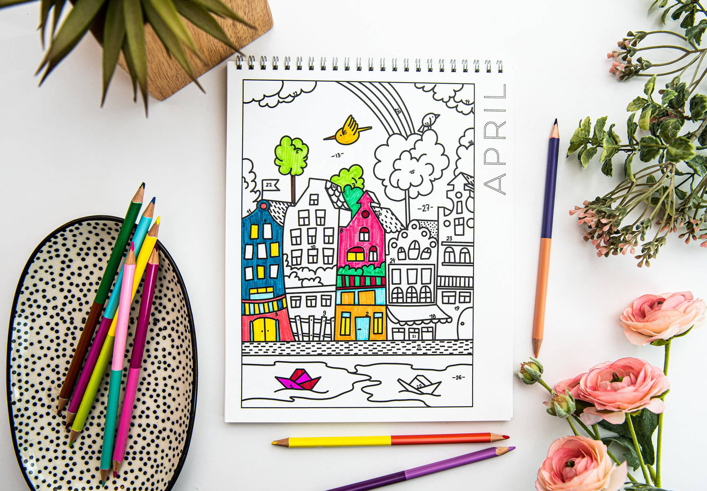 12 Month Color By Day Calendar Coloring Book
