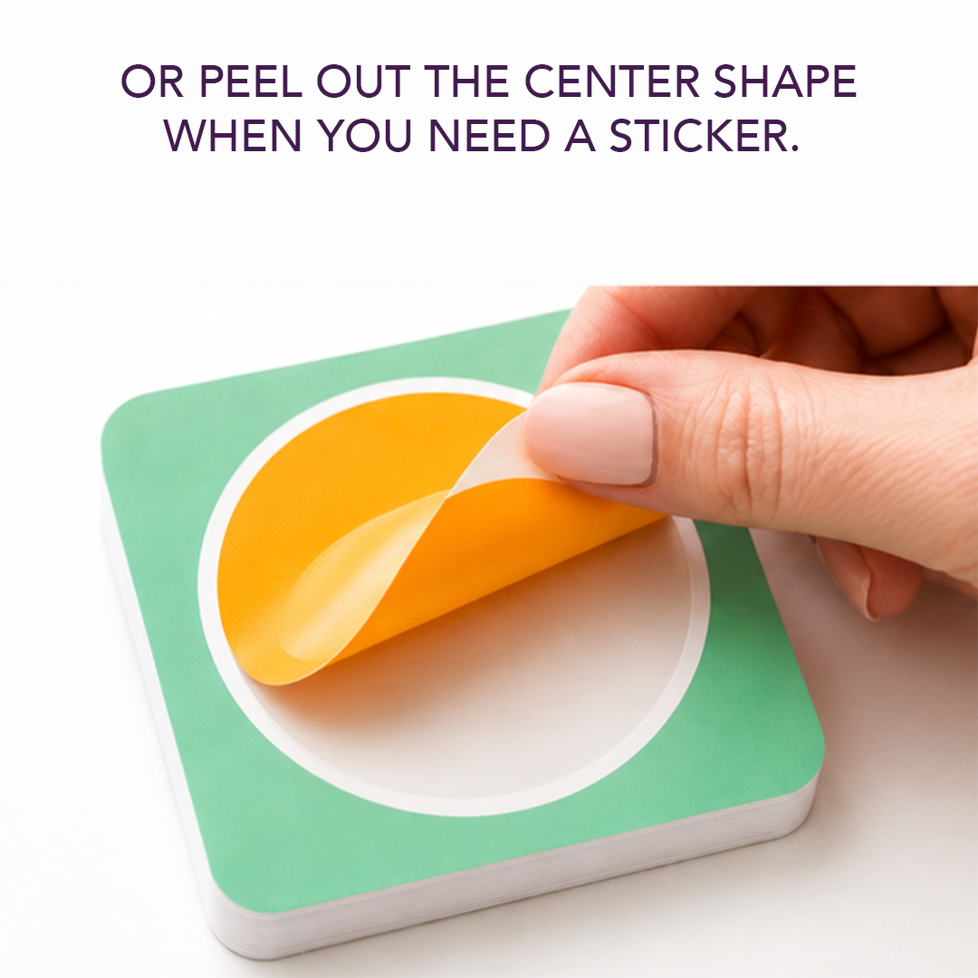 Circle Peel & Stick Notes |  Notepad with Removable Sticker