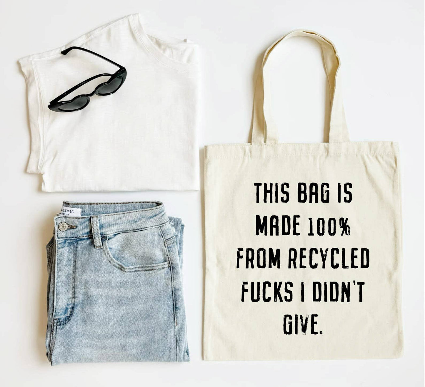 Recycled Fucks Tote Bag Funny Sarcastic Canvas Tote