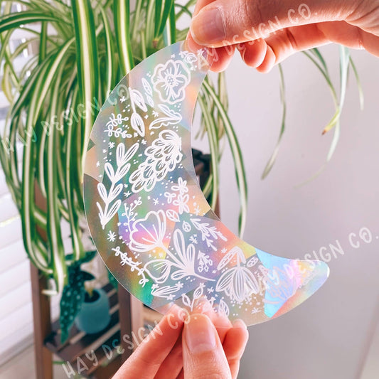 Floral Moon Suncatcher | Moon Suncatcher