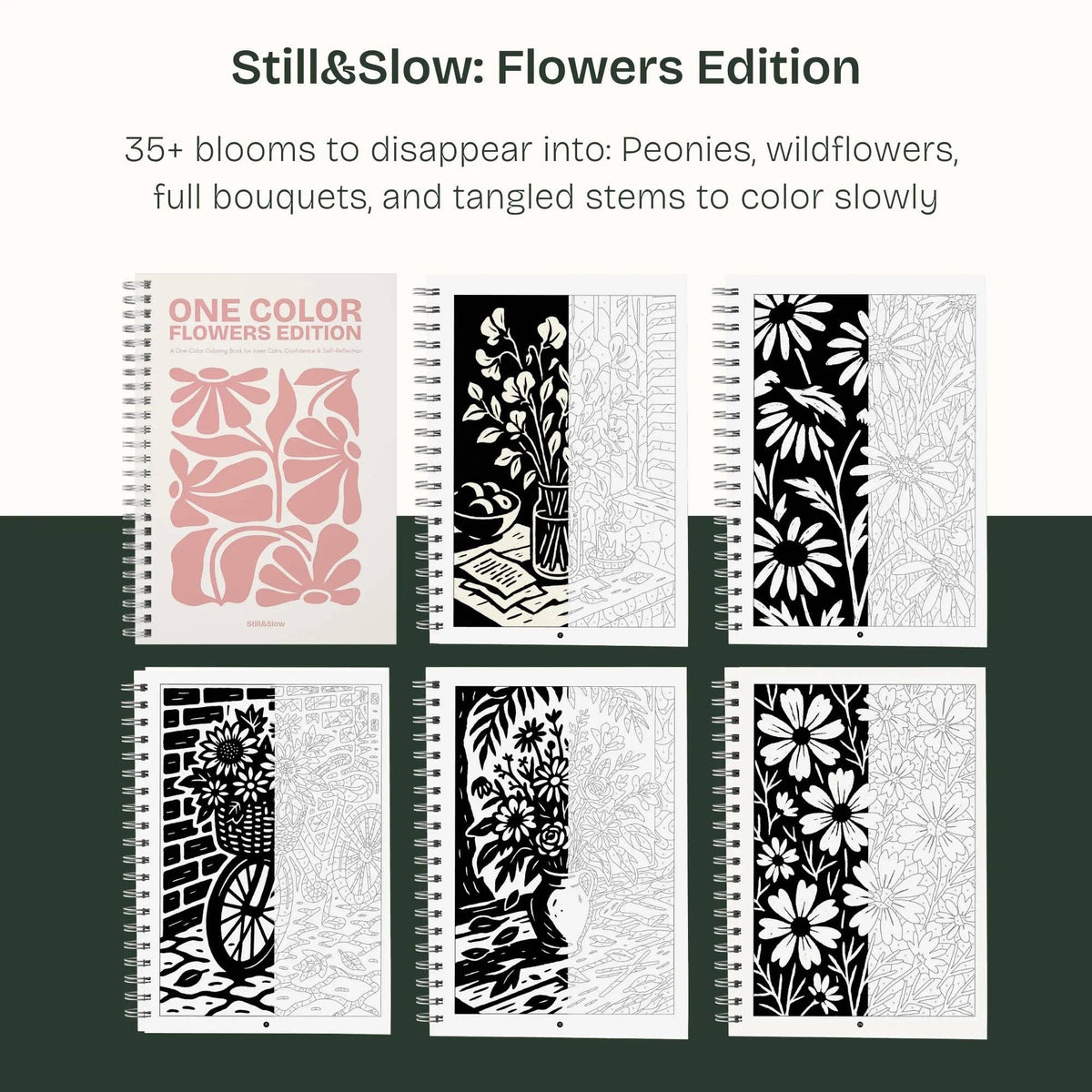 Flowers Edition-One Color Coloring Book