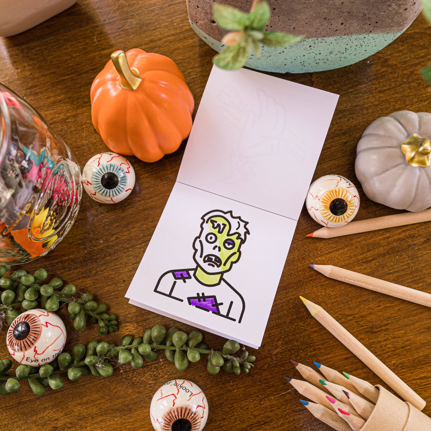 Halloween Mini Coloring Book for Adults - 50 Spooky Pages