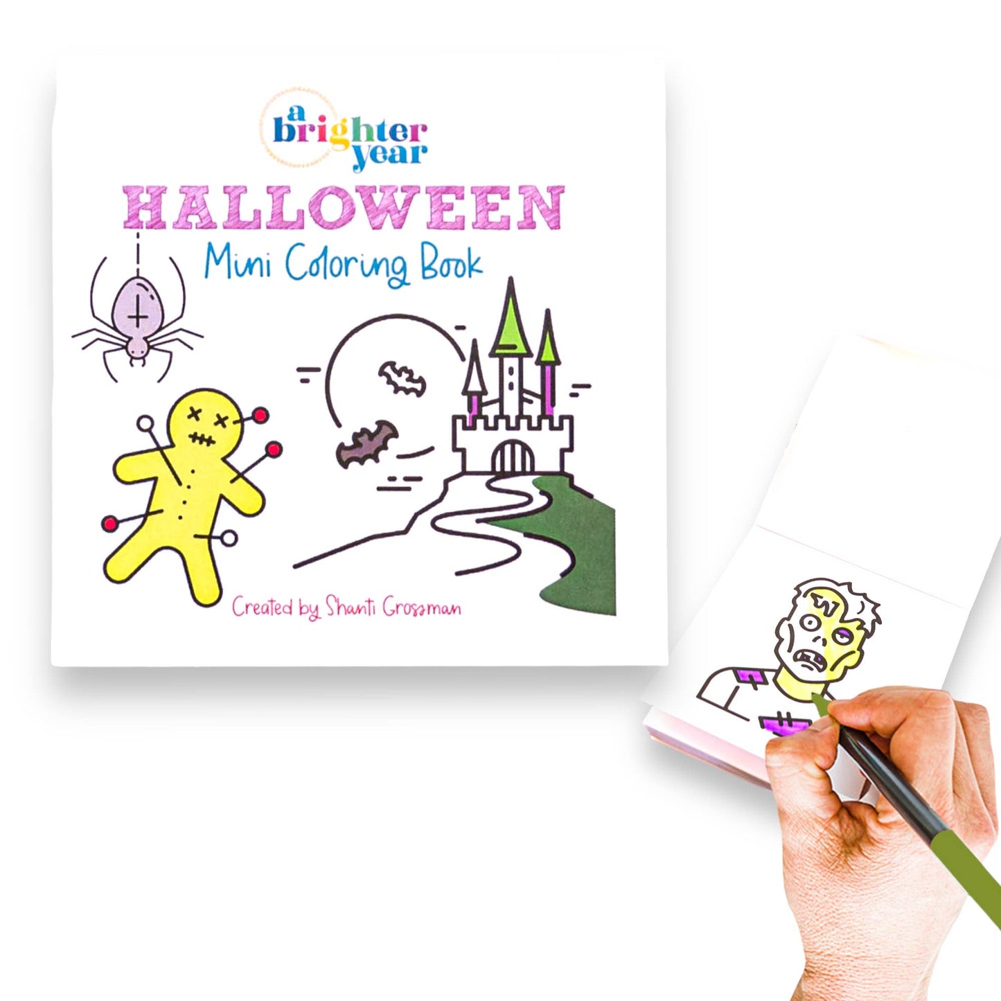Halloween Mini Coloring Book for Adults - 50 Spooky Pages