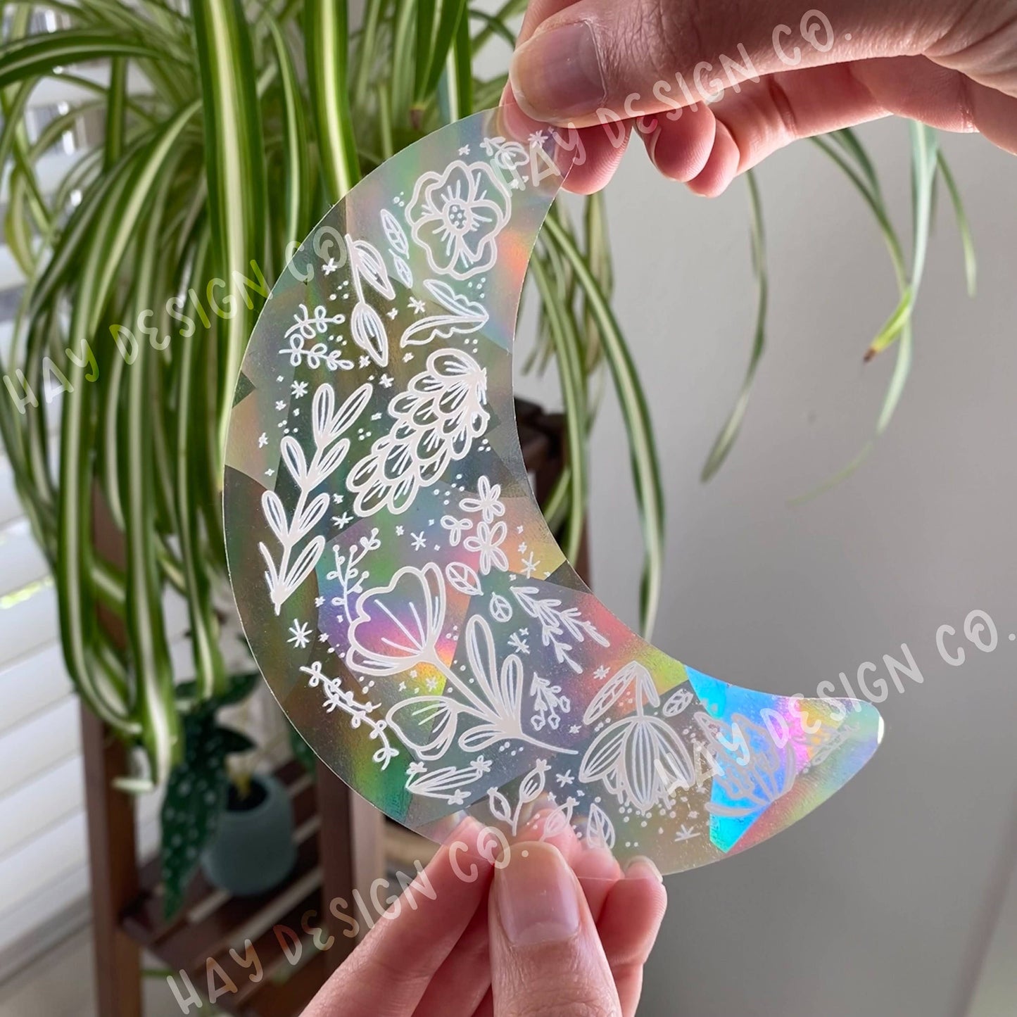 Floral Moon Suncatcher | Moon Suncatcher