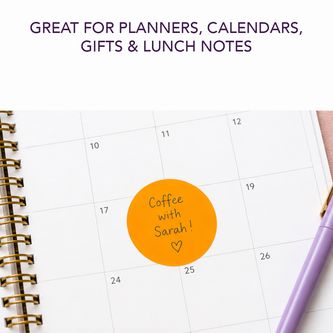 Circle Peel & Stick Notes |  Notepad with Removable Sticker