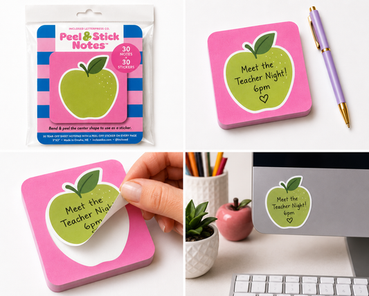Apple Peel & Stick Notes | Notepad with Removable Sticker