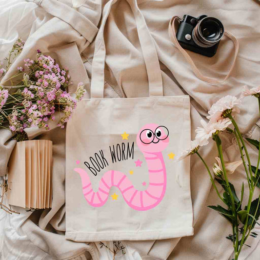 Book Worm Tote Bag