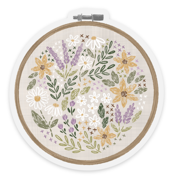 Embroidery Hoop Clear Sticker