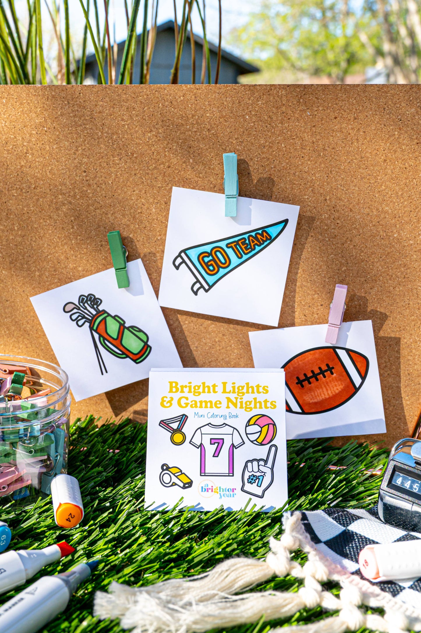 Bright Lights & Games Nights Mini Coloring Book - Sports