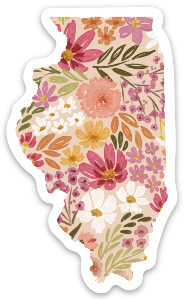 Illinois State Floral Sticker 3x2in.