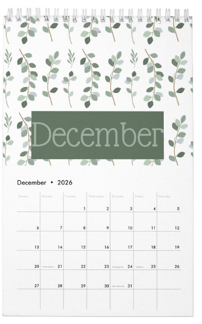 2026 Paper & Hide Calendar