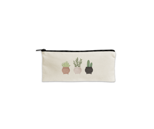 House Plant Pencil Canvas Zipper Pouch
