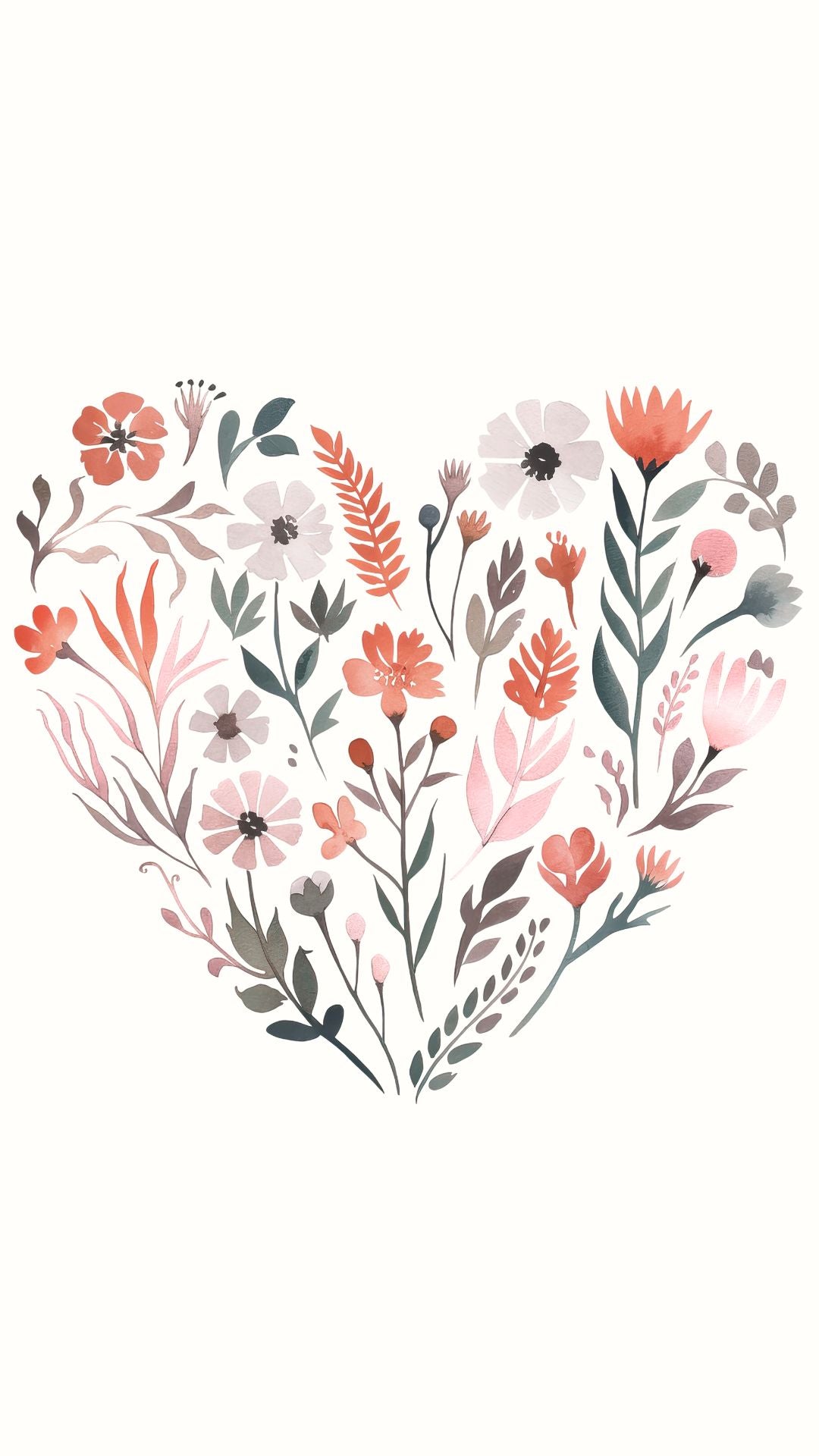 Floral Heart iPhone Wallpaper