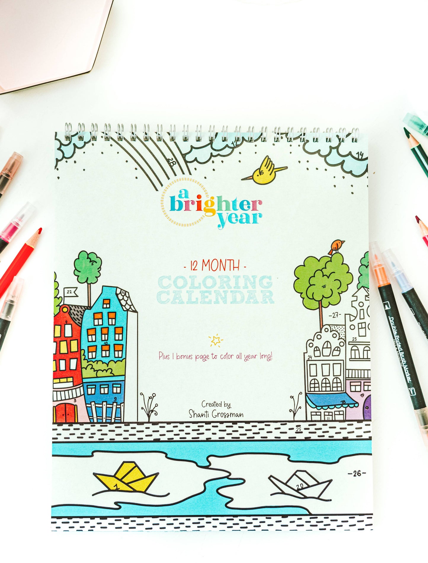 12 Month Color By Day Calendar Coloring Book
