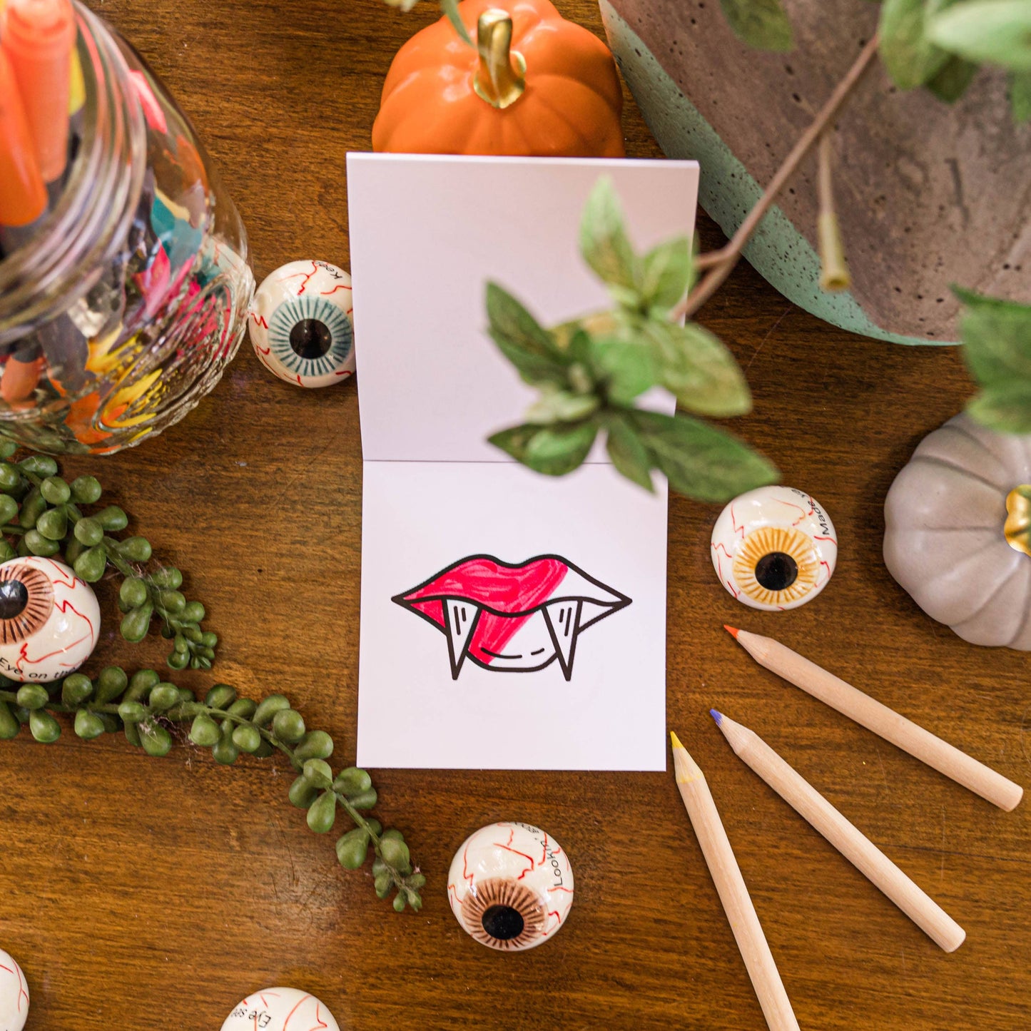 Halloween Mini Coloring Book for Adults - 50 Spooky Pages