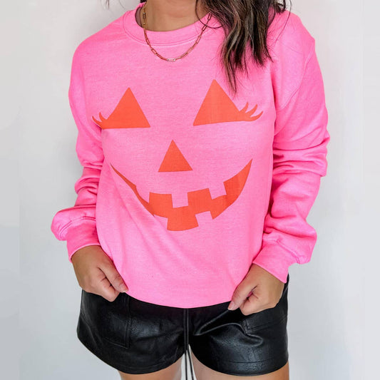 Halloween Crewneck Sweatshirt, Pumpkin Face