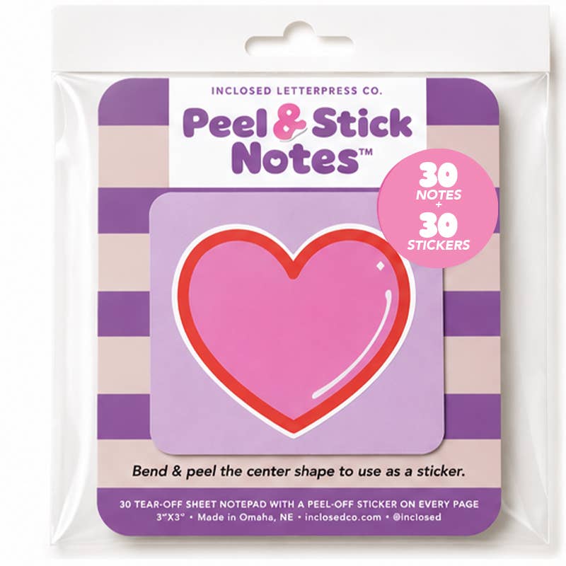 Heart Peel & Stick Notes | Notepad with Removable Stickers
