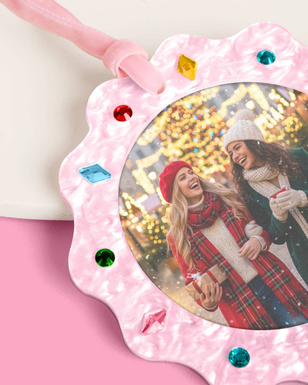 Picture Perfect Ornament - pink frame ornament Xmas Christmas Holiday Tree