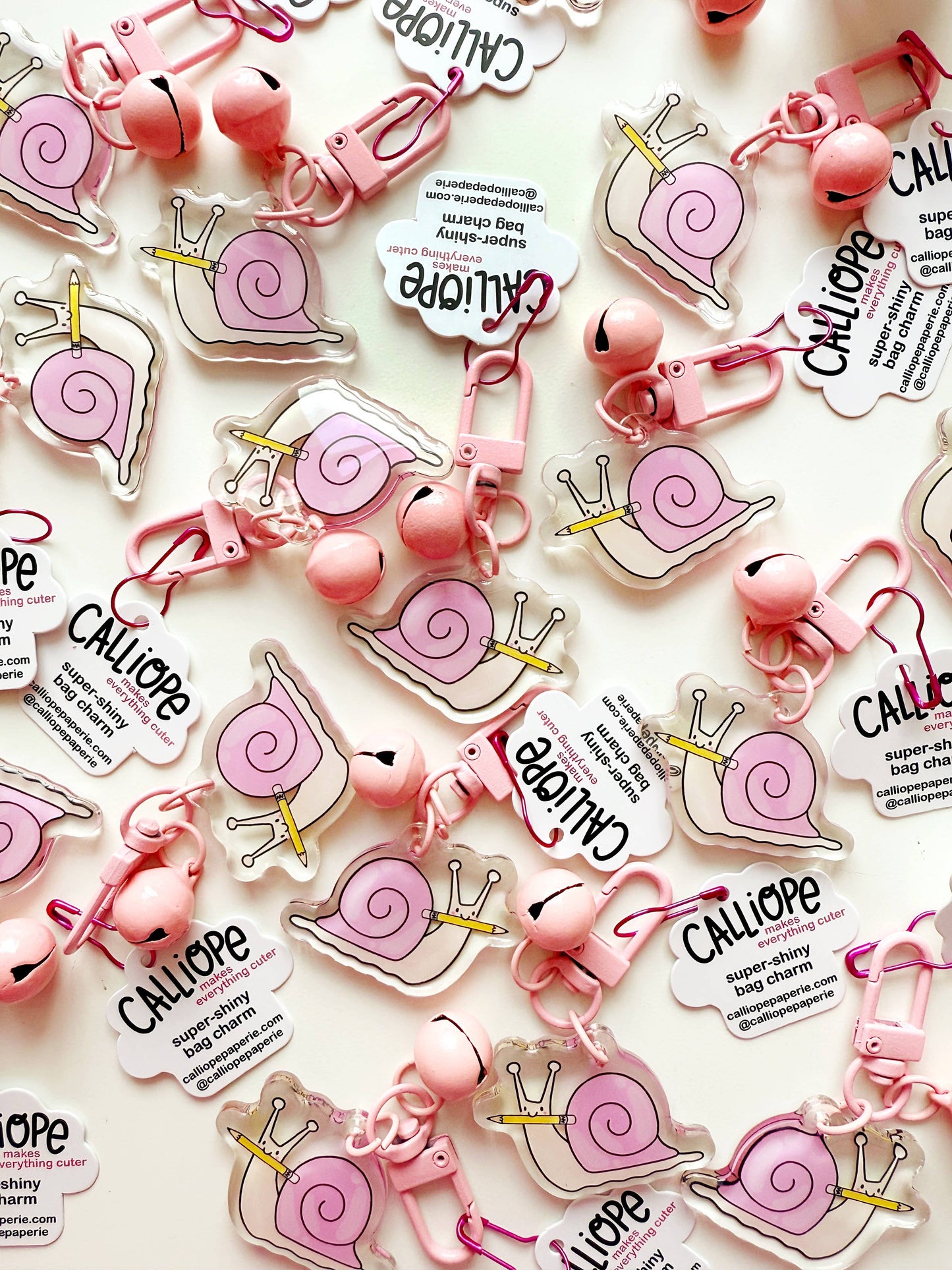 Snail & Pencil Mini Bag Charm