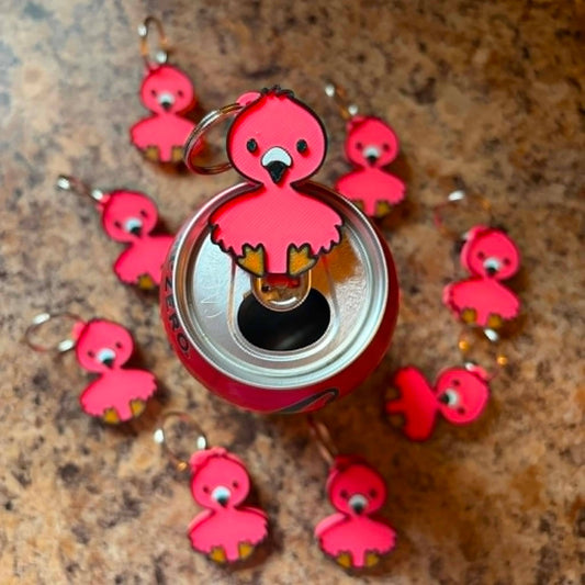 Flamingo Can Tab Opener Keychain