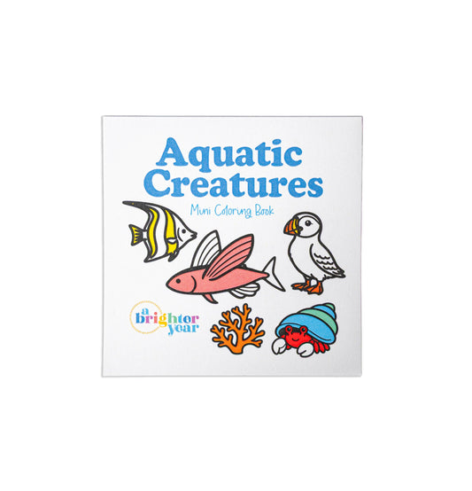 Aquatic Creatures Mini Coloring Book - Ocean Animals & Fish