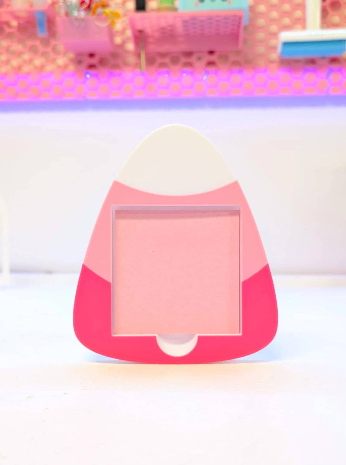Sticky Note Holder - Pink Candy Corn