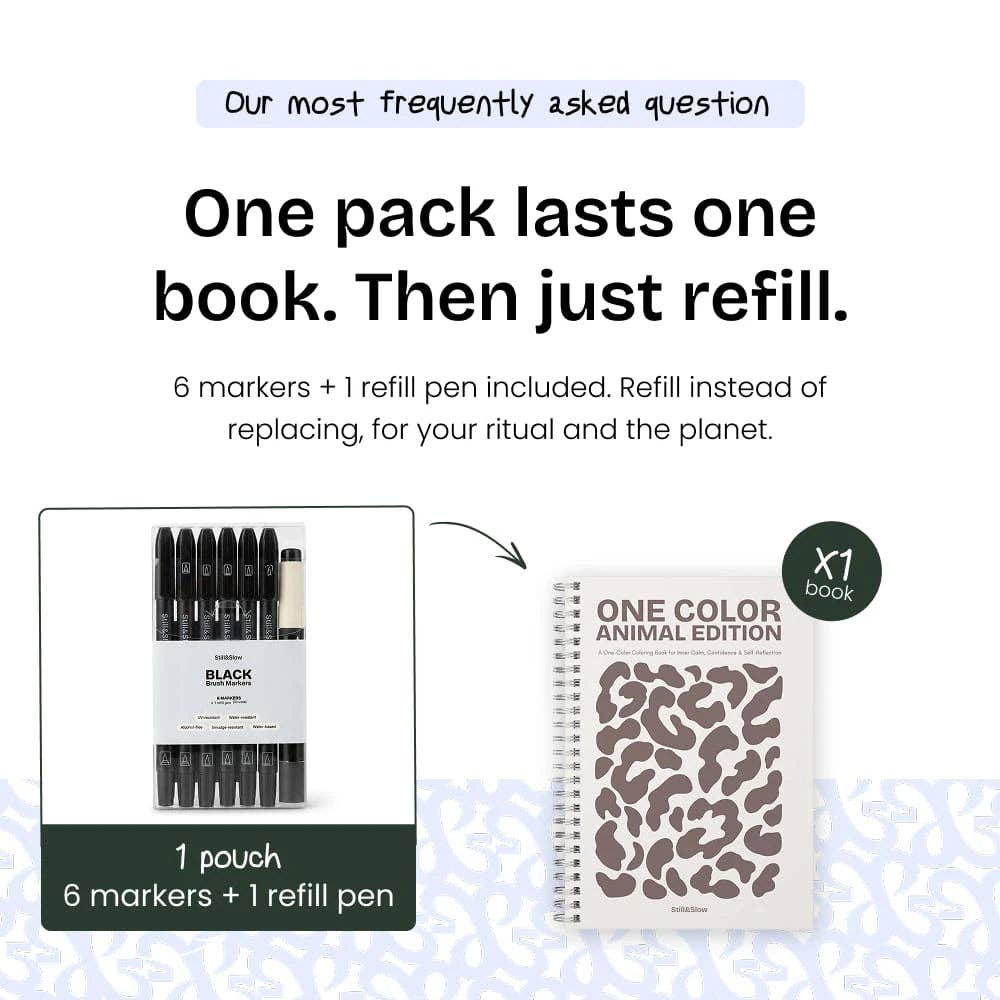 One-color Coloring Book Refillable Markers
