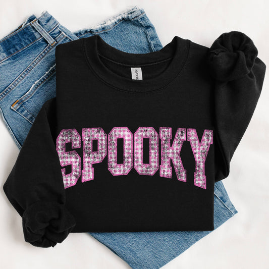 Spooky Gingham Sweatshirt | Halloween Graphic Crewneck