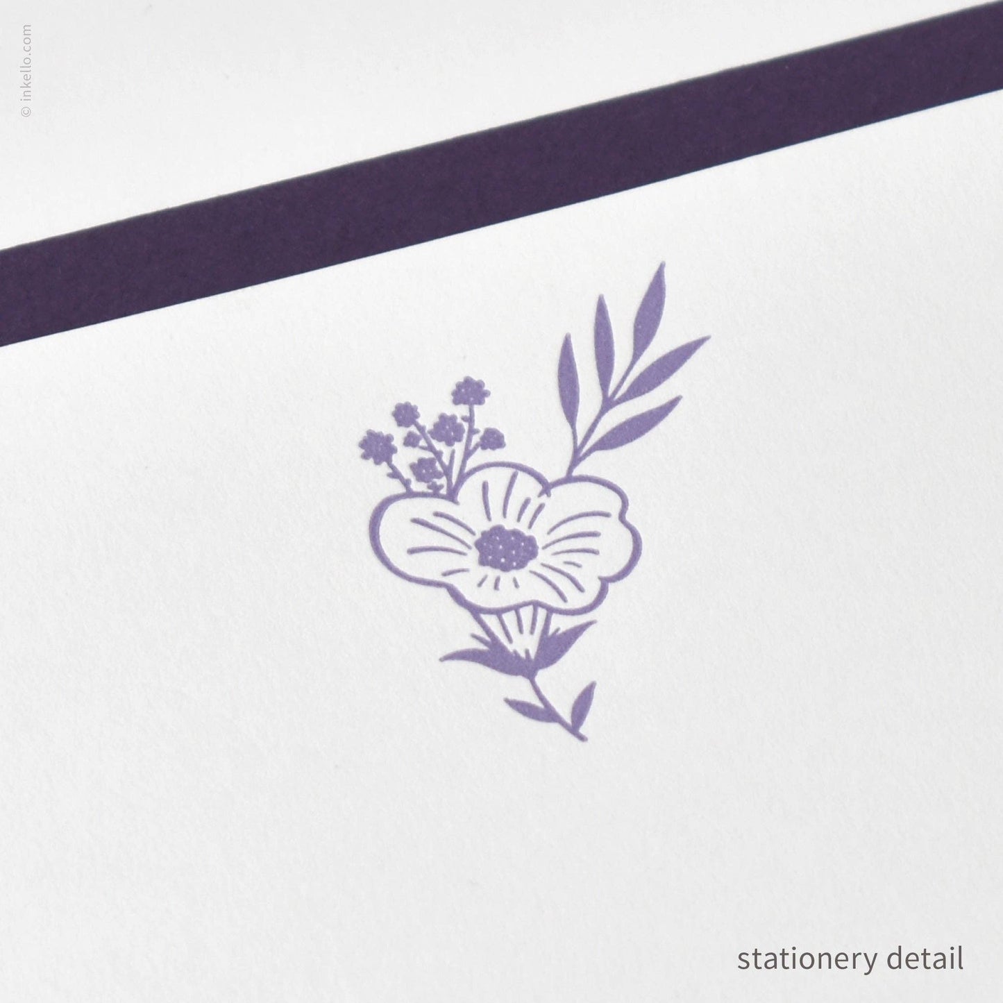 Stationery Set with Purple Bouquet