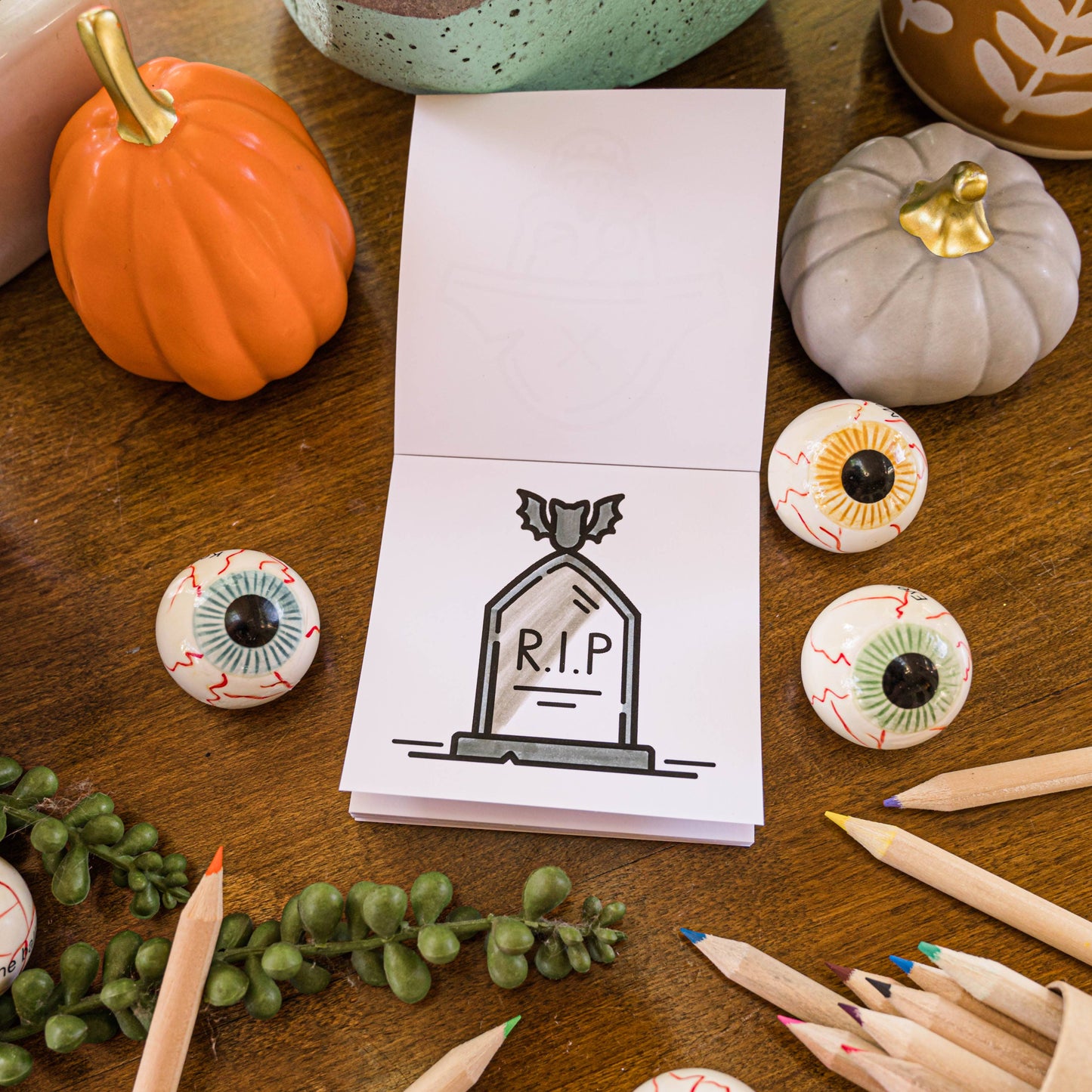 Halloween Mini Coloring Book for Adults - 50 Spooky Pages