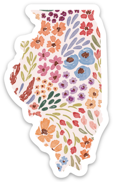 Illinois State Floral Sticker 3x2in.