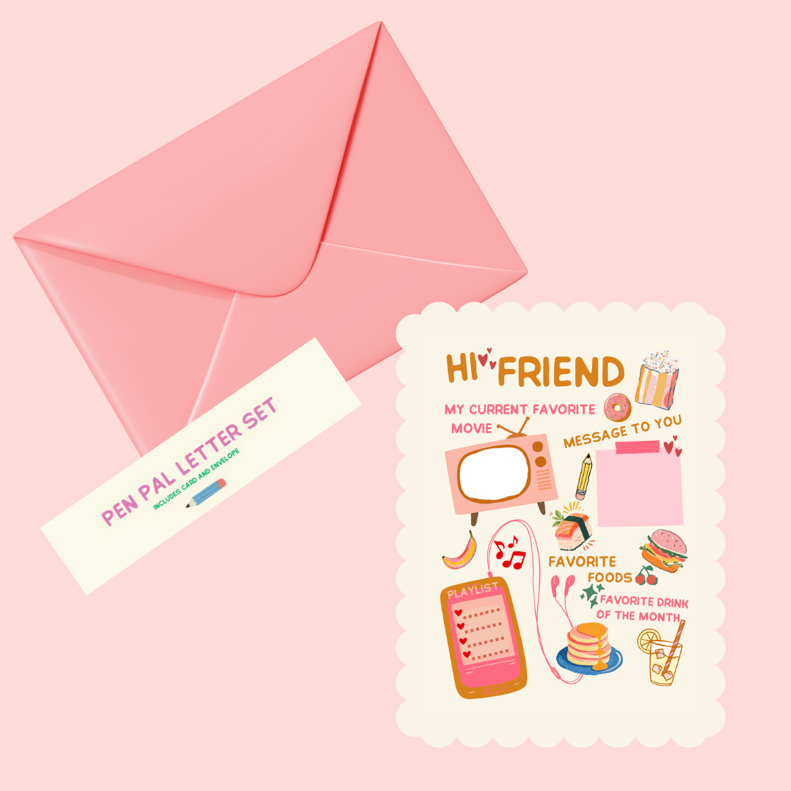 Pen Pal Gift Set |  Friendship Mail Stationery Writing Kit