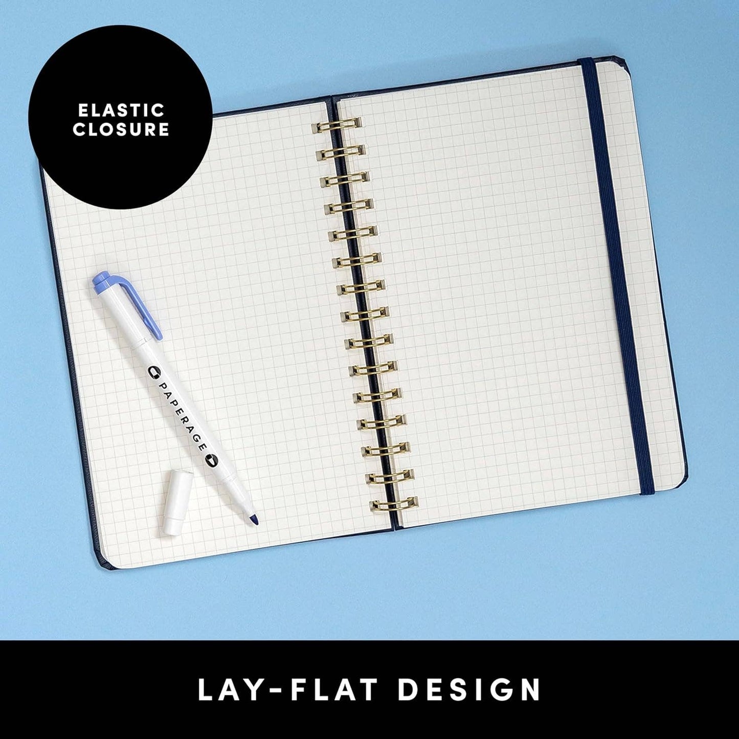 Spiral Bound Hardcover Grid Journal Notebook