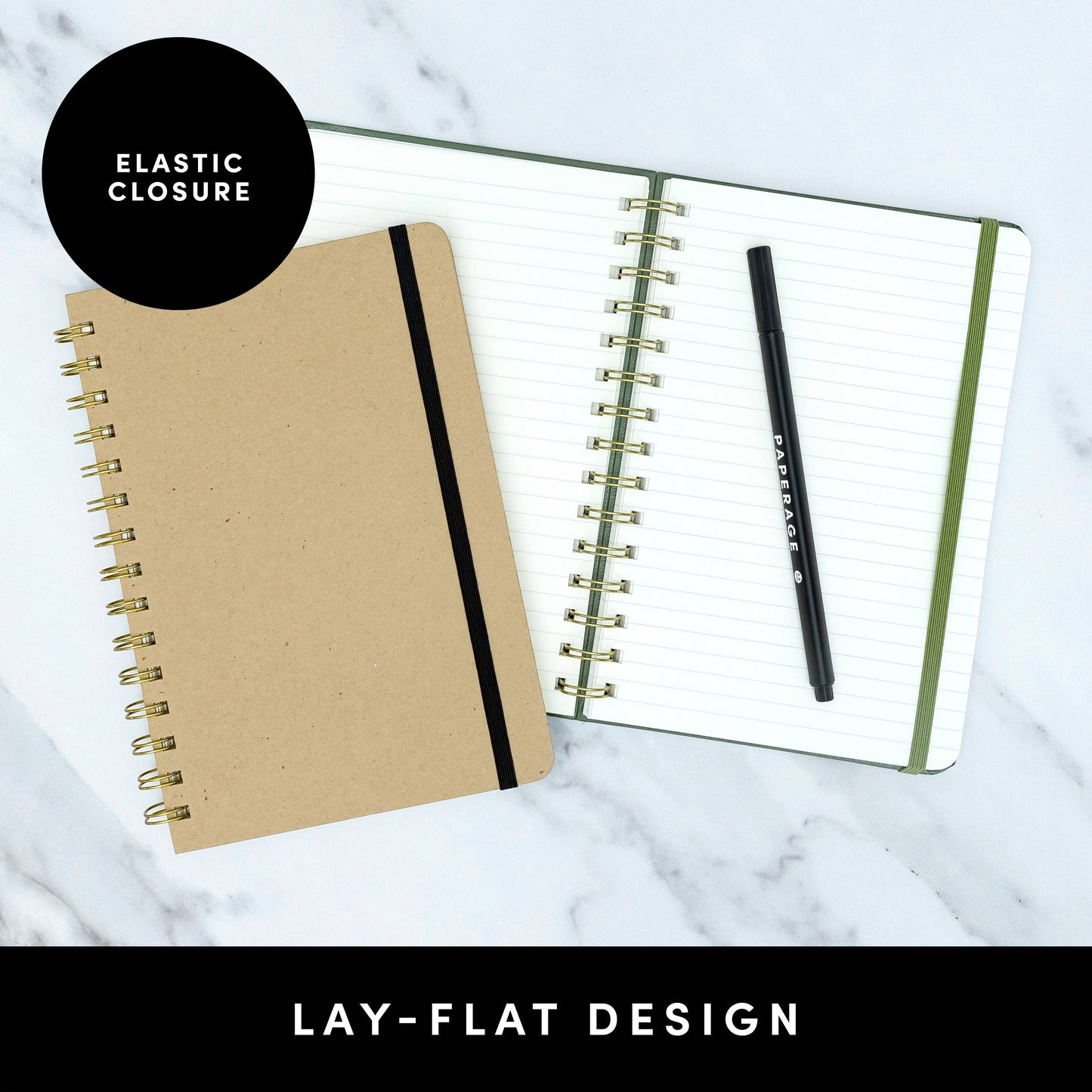 Golden Safari Hardcover Spiral Lined Journal Notebook