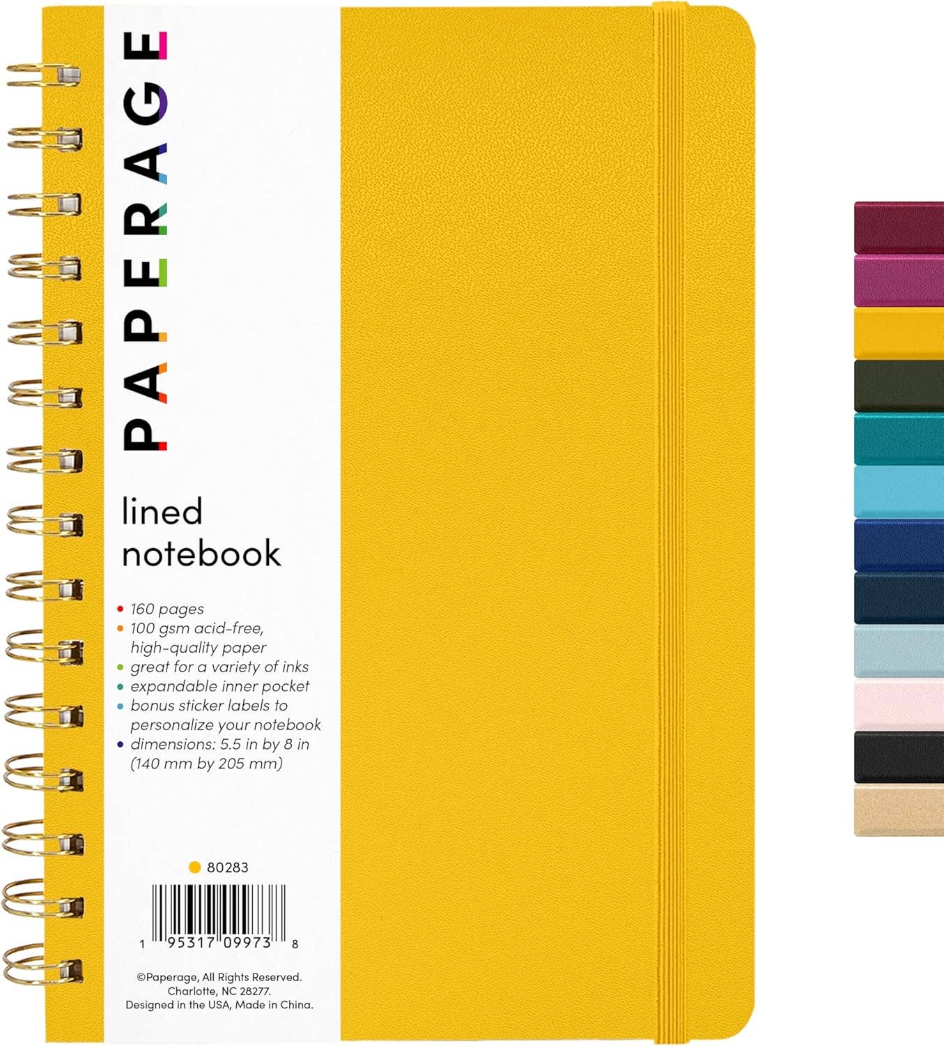 Spiral Bound Hardcover Lined Journal Notebook