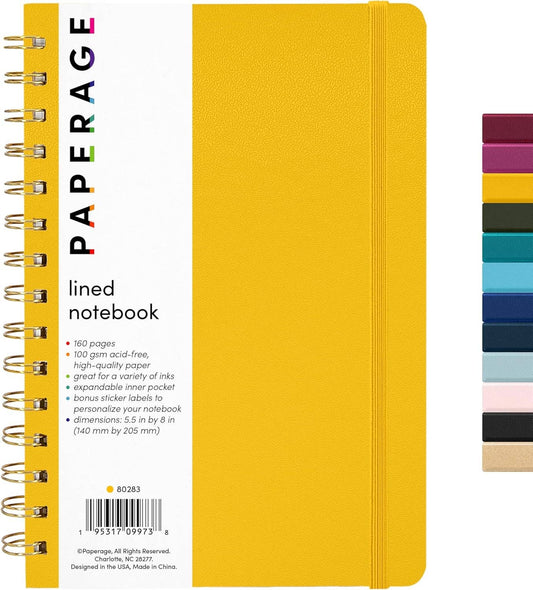 Spiral Bound Hardcover Lined Journal Notebook