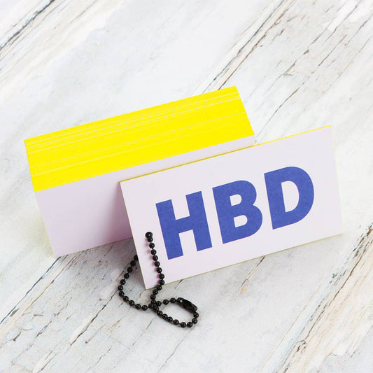 Charm Tag Set - Yellow Edge HBD